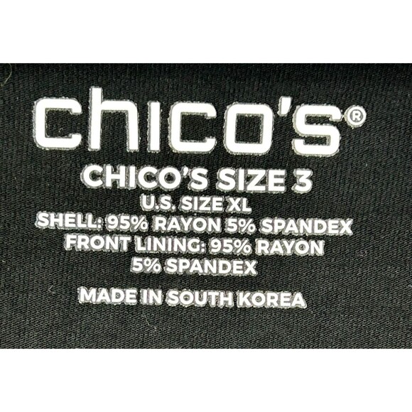 Chicos Touch Of Cool Womens Square Neck Tee Black XL Size 3 Soft Comfort 1211E - Picture 9 of 10